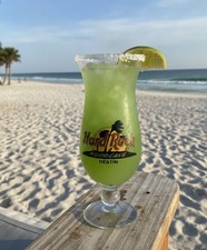New Hard Rock Cafe Hurricane Cocktail Glass 9-Inch Clear Collectible from Destin picture