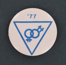 Gay Liberation Front 1977 Protest Cause Button LGBT Civil Rights Lesbian P1801 picture