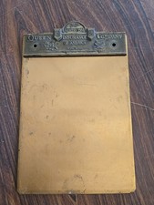 1941 Queen Insurance Company Brass/ Copper Clip Board picture