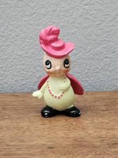 Vintage Josef Originals Ceramic Lady Bug Figurine Wearing Pink Hat picture