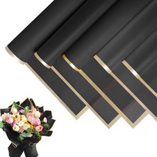 JOYIT Black Flower Wrapping Paper, 20 Sheets, 22.8 x 22.8 in picture