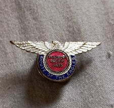 Vintage Missouri Pacific Railroad Route Of The Eagles Screw Back Button. picture