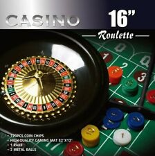 16 Inch Roulette Wheel Game Set w/ Layout, Chips, Rake (Discounted, Open Box) picture