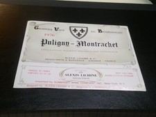 Vintage 1976 • Puligny-Montrachet • Alexis Lichne • France Bottle Label ~ Unused picture