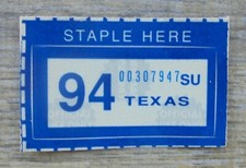 1994 TEXAS PLATE RENEWAL STICKER SPECIALITY NEW/UNUSED picture
