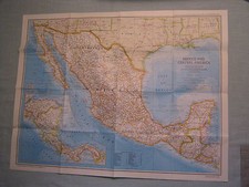 MEXICO & CENTRAL AMERICA MAP +AZTEC WORLD National Geographic December 1980 picture