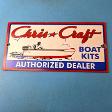 Vintage Chris Craft Sign - Motor Boats Porcelain Gas Pump Plate Dealer Sign picture