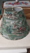 VTG Equestrian Lamp Shade *Only* Fox Hunting Scene Horses, Hunting Dogs, Riders picture