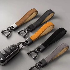 Luxury Genuine Leather Keychain for Men – Car Key Ring Buckle Holder Gift picture