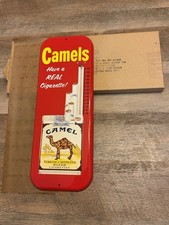 Vintage Thermometer CAMEL CIGARETTE Painted Tin Metal ~16” RJR Reynolds NC NOS picture