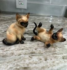 Vintage Lefton Siamese Kittens Set Of 2  H4032 Figurines picture