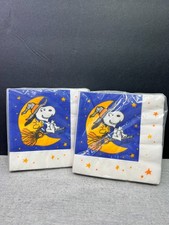 Vtg Hallmark Halloween Snoopy Witch & Woodstock on Broom Napkins 2 Pks Of 16 picture