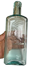 Antique Healy Bigelow Indian Sagwa Pictorial Chief Bottle New Haven Connecticut picture