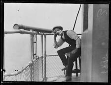 Man looking through a telescope South Head Signal Station Sydney 18- Old Photo picture