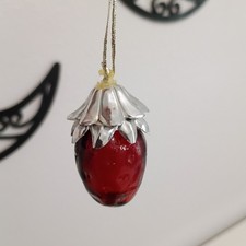 Avon Strawberry Fair Vintage Red Glass Bottle with Moonwind Perfume Collectible picture