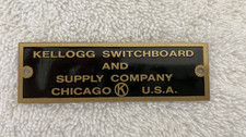 Kellogg Switchboad Antique Telephone Brass Nameplate NOS Reproduction Phone Part picture