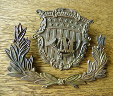 CIVIL WAR ERA USMC MARINE CORPS SHAKO HELMET PLATE & WREATH picture