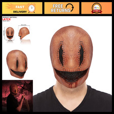 Creepy Zombie Mask for Halloween - Scary Smiley Serial Killer with Bloody Mouth picture