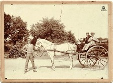 Photo FRANCE Ca 1893 gentlemen in carriage Charente Maritime in Bourgneuf picture