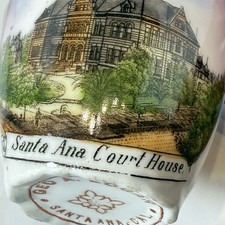 SANTA ANA, CALIFORNIA CA Antique COURT HOUSE Souvenir RARE Dish Tea Cup picture
