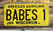 1980 Wisconsin Vanity License Plate BABES 1 picture