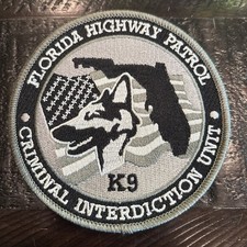 Florida State Highway Patrol Criminal Interdiction Unit K9 Canine Subdued Patch picture