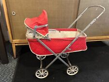 Vintage Red Folding Doll Carriage  19.5inch L X 8inch W X 23inch H picture
