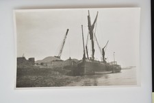Thames Sailing Barge Felix Moored W Hoo Crane 1954 VTG Photo picture