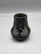 Vintage Kinlicheni Navajo Pottery Native American Vase Blackware picture