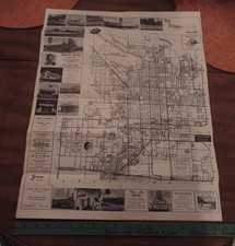 ca 1958 Map of San Bernardino CA and Adjacent Areas with Advertiising picture