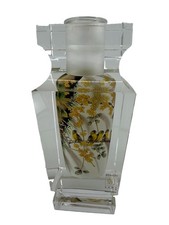 Vintage Dynasty Lane Spring Gathering Inside Painted Crystal Vase Peking Robins picture