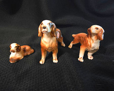 Vintage Dickmal Bone China Japan Dog Figurines Lot of 3 Miniature Dogs picture