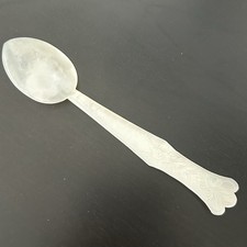 Vintage Mother Of Pearl Caviar Sugar Spoon Teaspoon Carved Handmade 5” Single picture