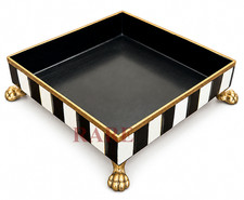 MacKenzie-Childs Courtly Stripe Metal Cocktail Napkin Holder New Original Box picture