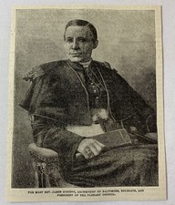 1885 magazine engraving ~ REVEREND JAMES GIBBONS Archbishop of Baltimore picture