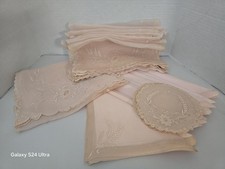 Rare 36 pc Vintage Marghab Madeira Linen Set Wheat Pattern picture