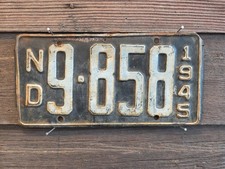 1945 North Dakota License Plate picture