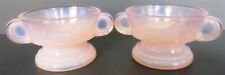 2 PC BOYD GLASS OPALESCENT PINK LAMB MASTER OPEN SALT DISH 2 LINES #C12 picture