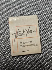 Vtg 1960s Automatic Canteen Co Rowe Services Matchbook Diamond Match Unstruck picture
