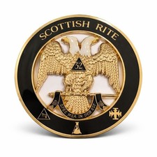 Scottish Rite Car Emblem 32nd Degree – Double Headed Eagle Masonic Auto Badge picture