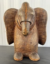 Unusual vintage hand-carved wooden vulture/bird folk art sculpture picture