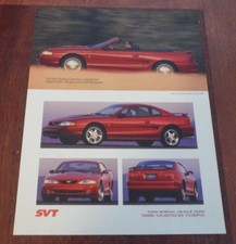 1996 Ford Mustang SVT Cobra Dealer Showroom Information Sheet Brochure 11 x 8.5