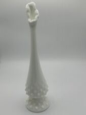 Vintage Fenton Milk Glass Hobnail Swung Bud Vase 10.5” picture