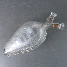 Antique Georgian Engraved Glass Gimmel Flask c1830 picture