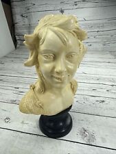 Italian Bust Figurine Sculpture Amilcare Santini Italy Vintage Art Child Signed picture