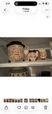 Vintage Beswick England Mr Peggotty Toby Teapot Set & 2 Mini Character Jugs picture