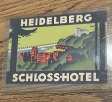 Original Vintage Schloss Hotel Heidelberg Germany Luggage Label picture