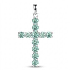 RARE 11 Ct Certified White Diamond Cross Pendant picture