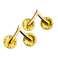 Private (PV2) Nonsubdued Army Uniform Rank Pin Set - 22k Gold Plated Metal picture