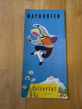 Vintage Mayrhofen Zillertal Tyrol Austria Fold-Out Travel Brochure Map Tourist picture